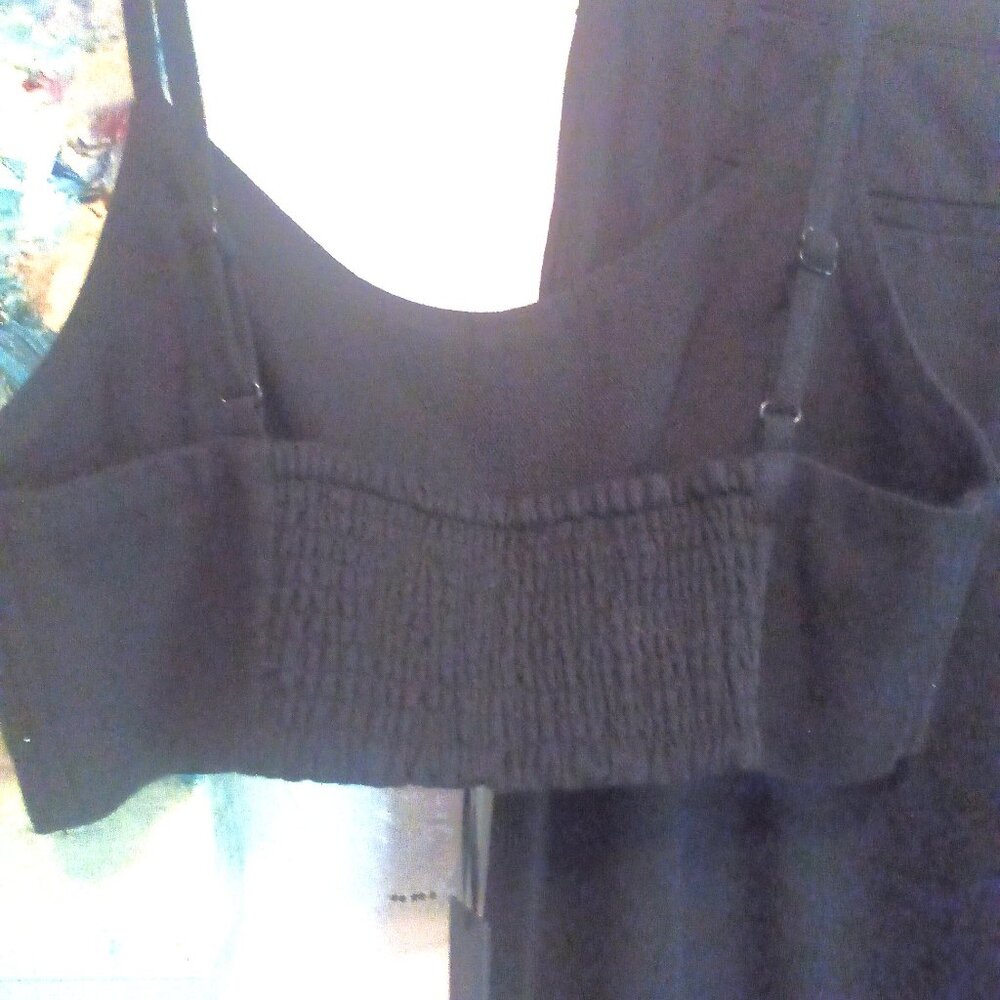 House of Harlow 1960 2PC Black on Black Crystals Denim Crop Top Pantsuit (10)NWT - Picture 6 of 14